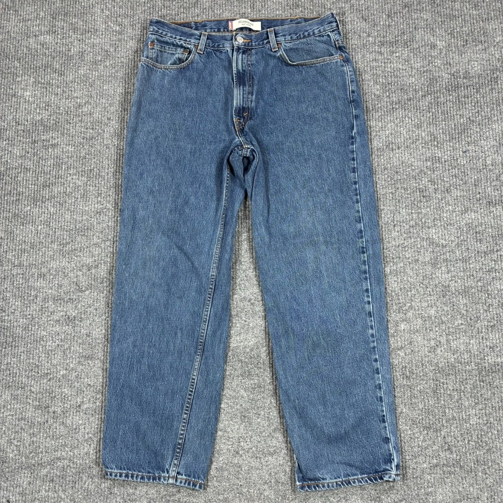 Levi's 550 Relaxed Fit Jeans Mens Size 38x32 Blue Denim Straight Leg Mid Rise